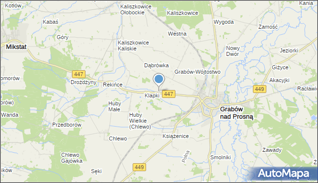 mapa Grabów-Pustkowie, Grabów-Pustkowie na mapie Targeo